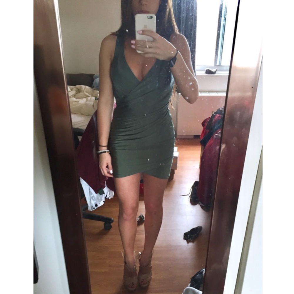 Hello Molly Green Wrap MiniDress